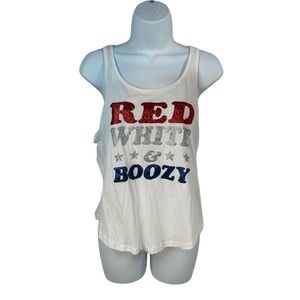 Icing Tank Top July 4th 250th USA Red White & Boozy Small Independence Day